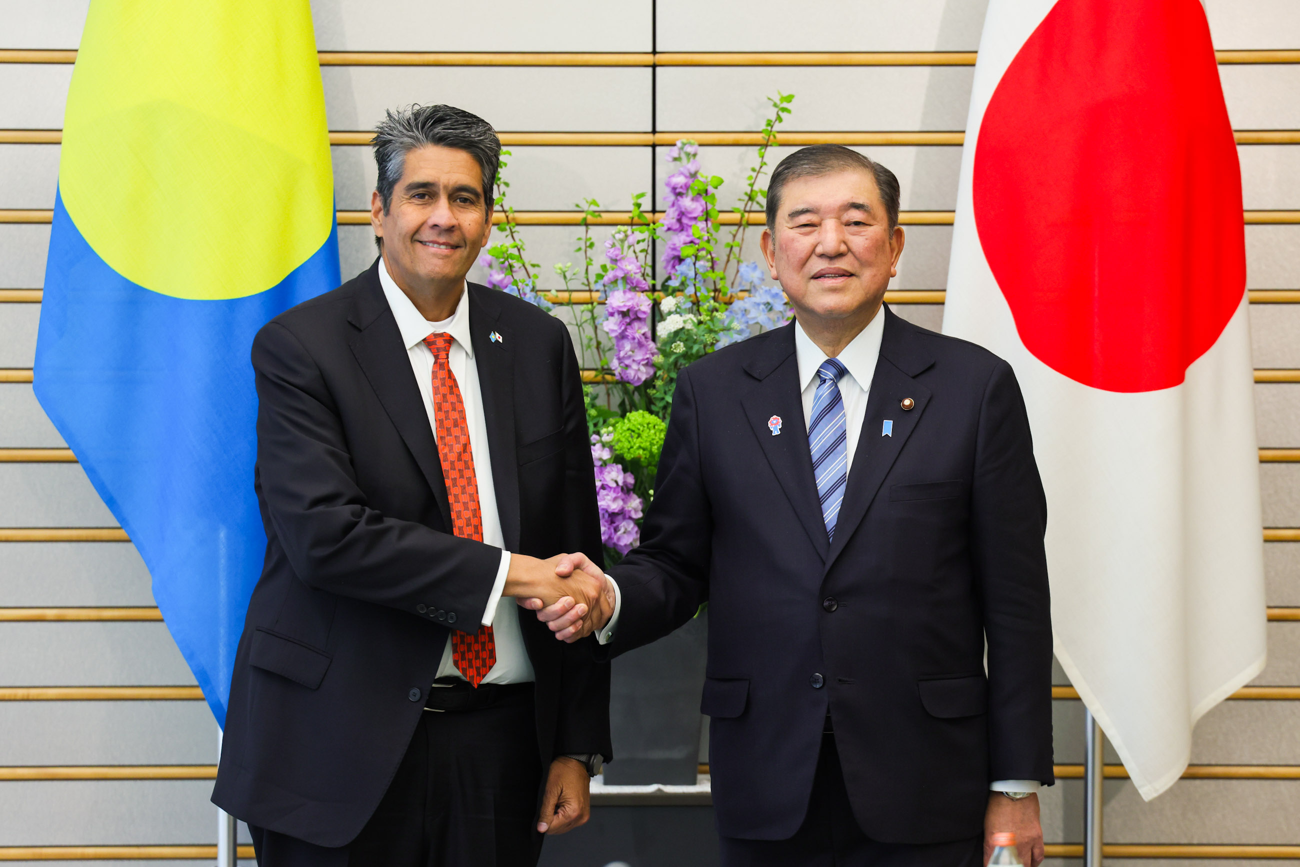 举行日本帕劳首脑会谈等