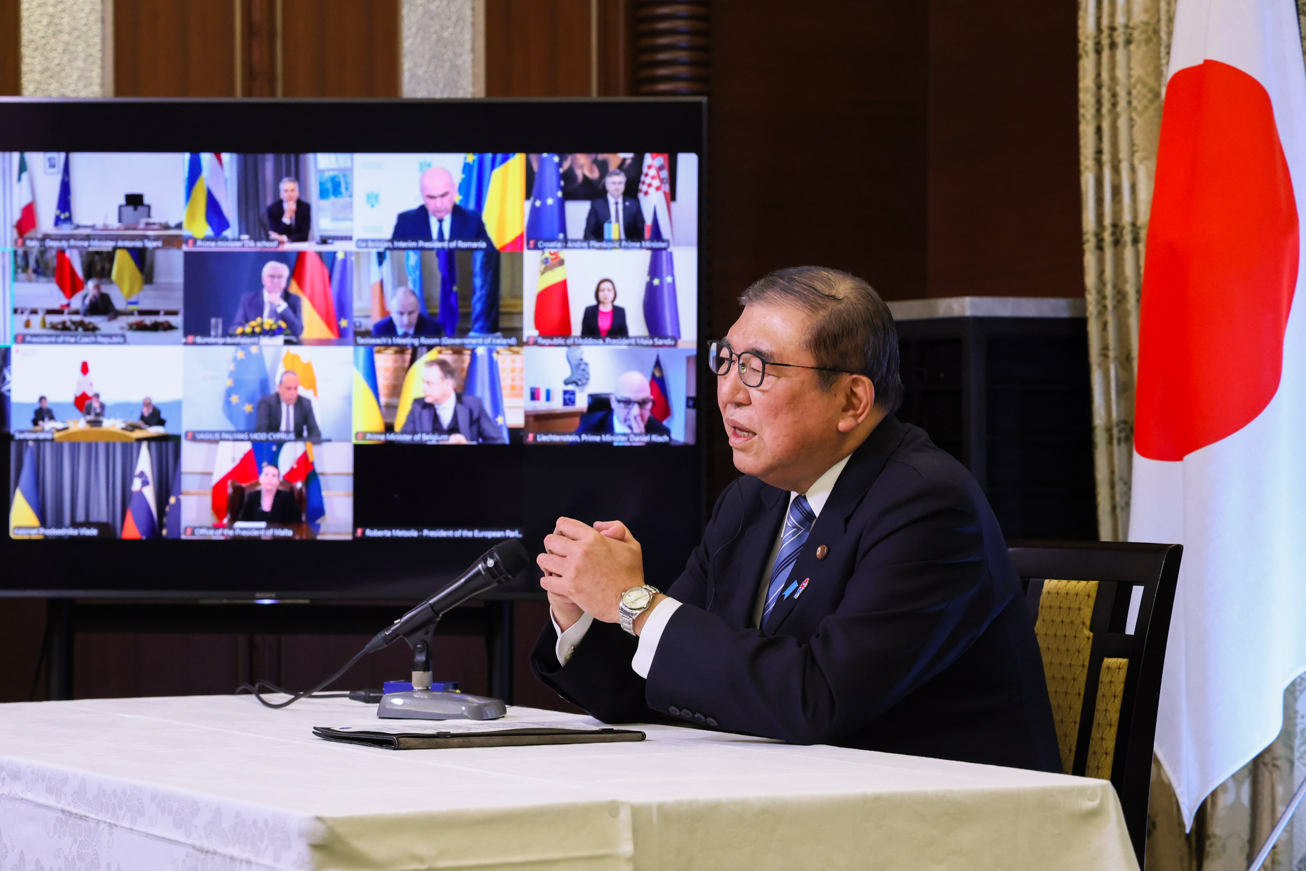 石破首相出席视频会议2