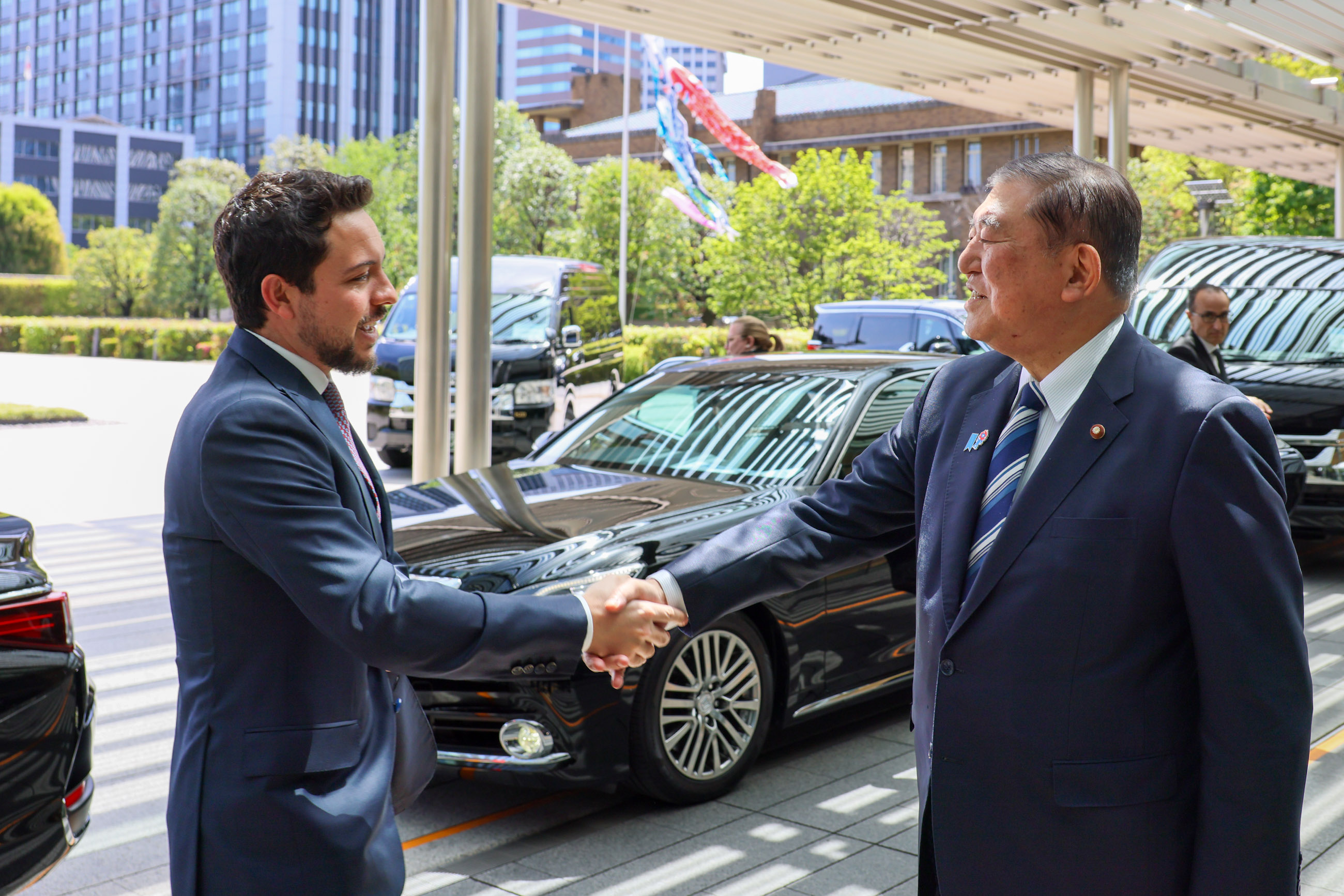 石破首相迎接侯赛因王储1