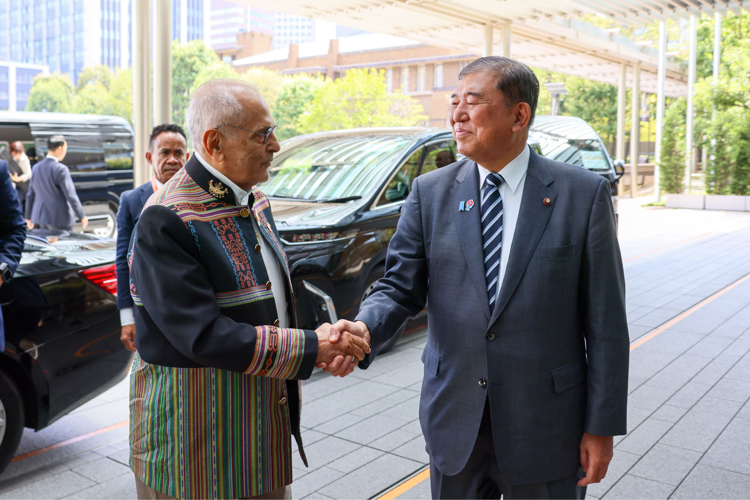 石破首相迎接拉莫斯·奥尔塔总统