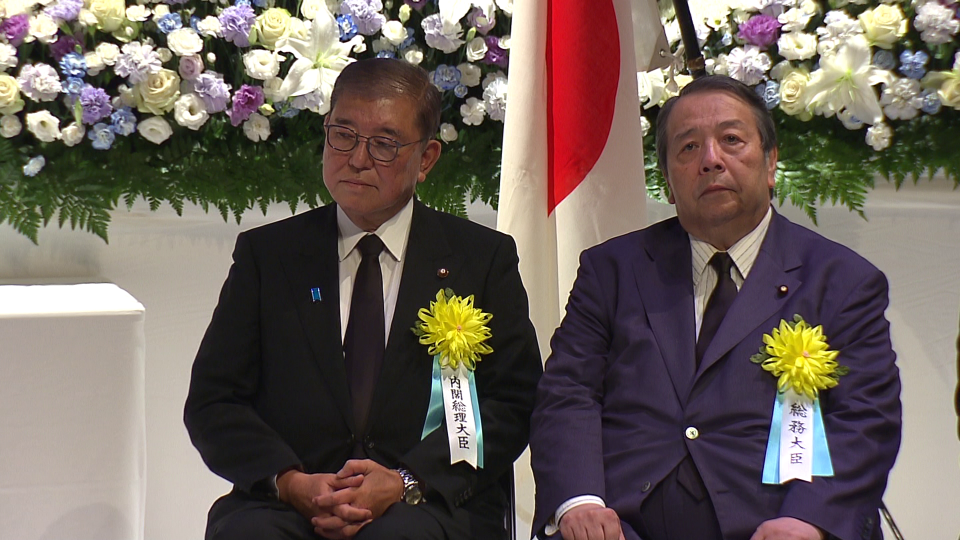 石破首相出席全国消防殉职烈士追悼会2