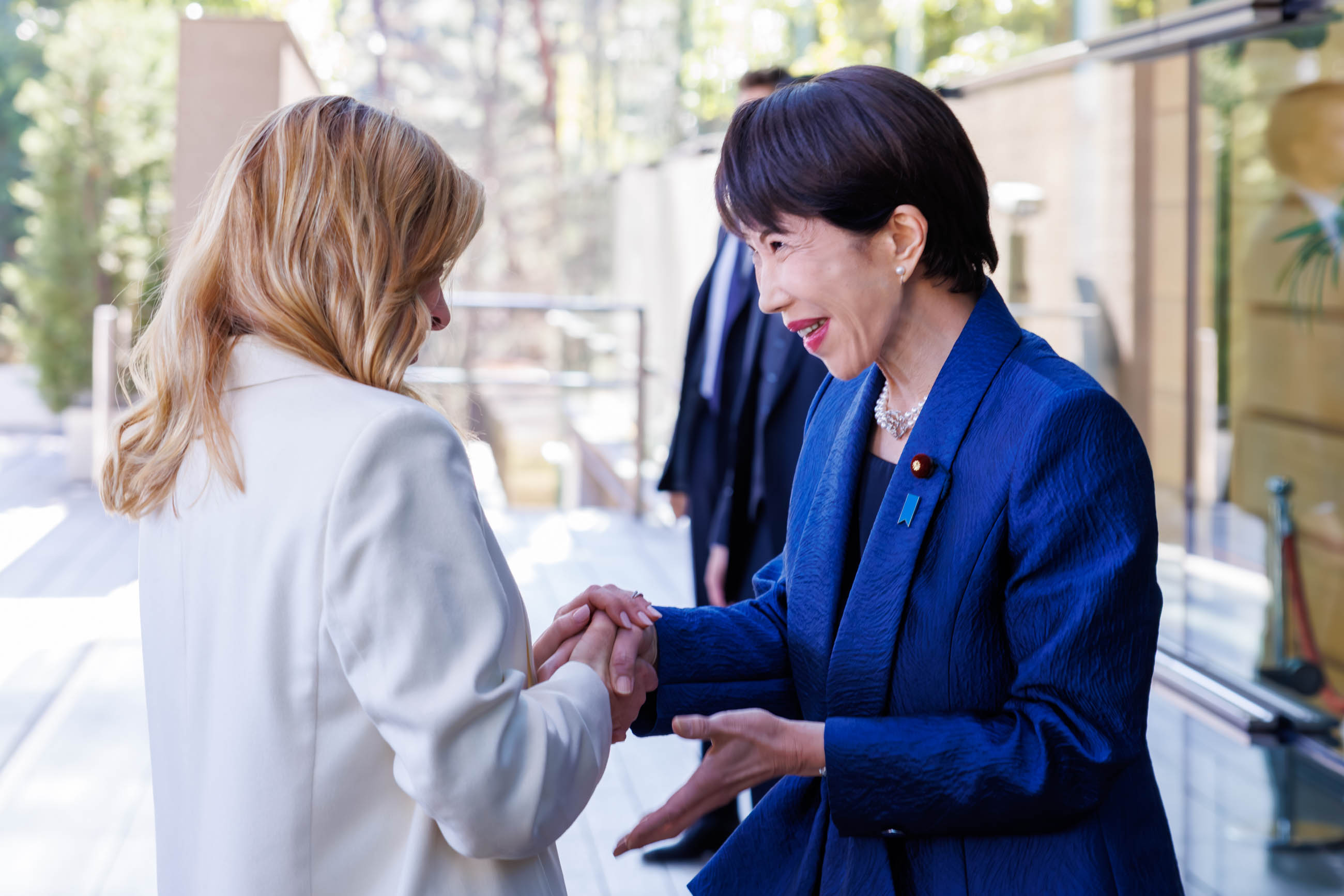 高市首相迎接梅洛尼总理3