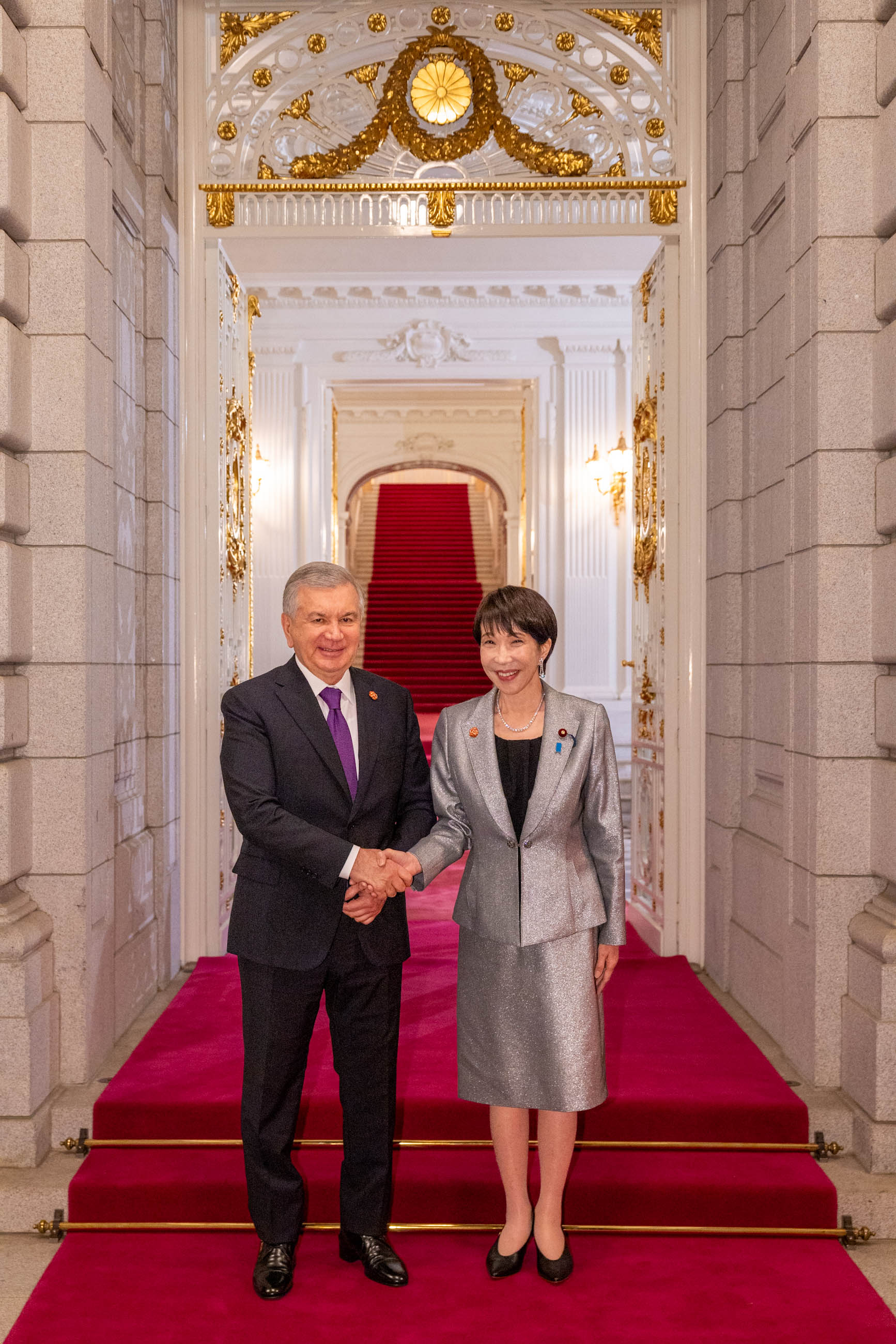 高市首相迎接米尔济约耶夫乌兹别克斯坦共和国总统3