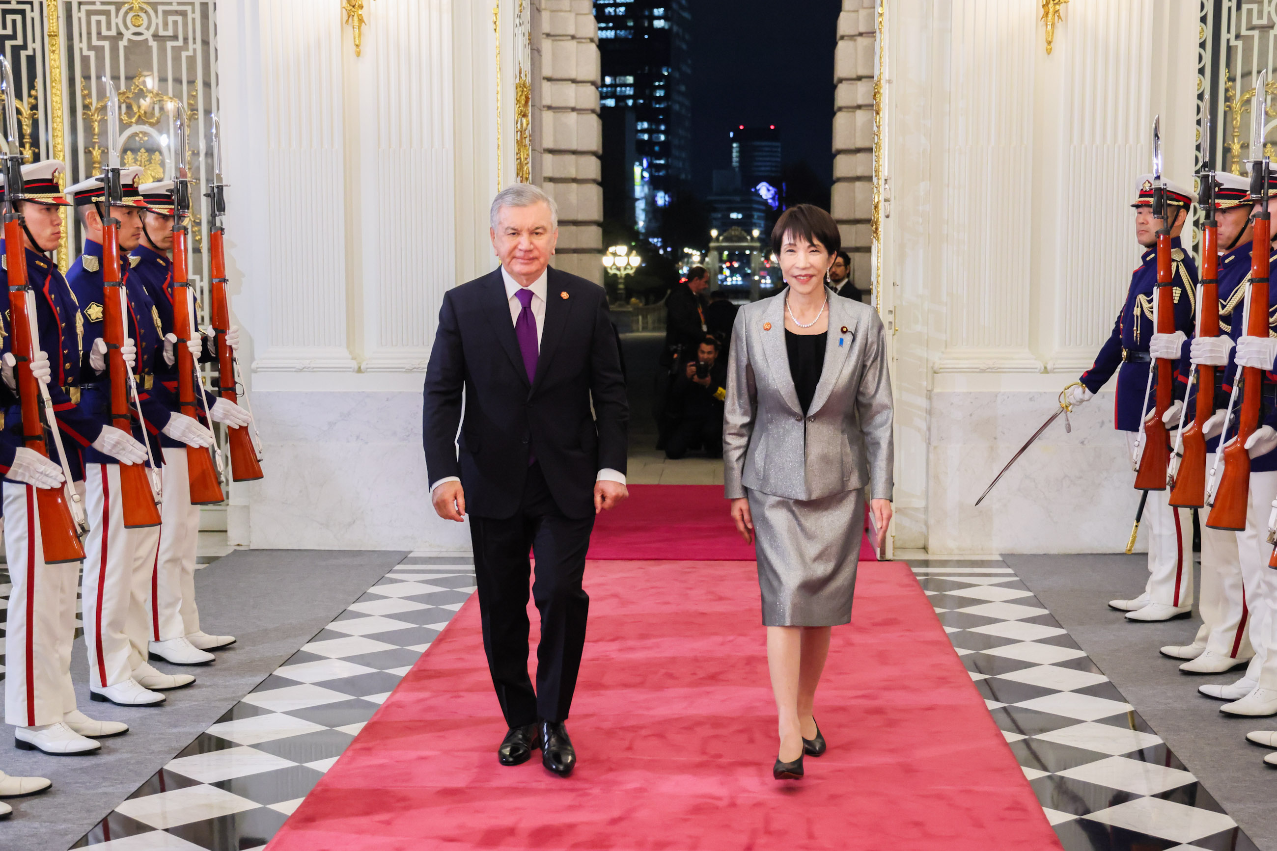 高市首相迎接米尔济约耶夫乌兹别克斯坦共和国总统4