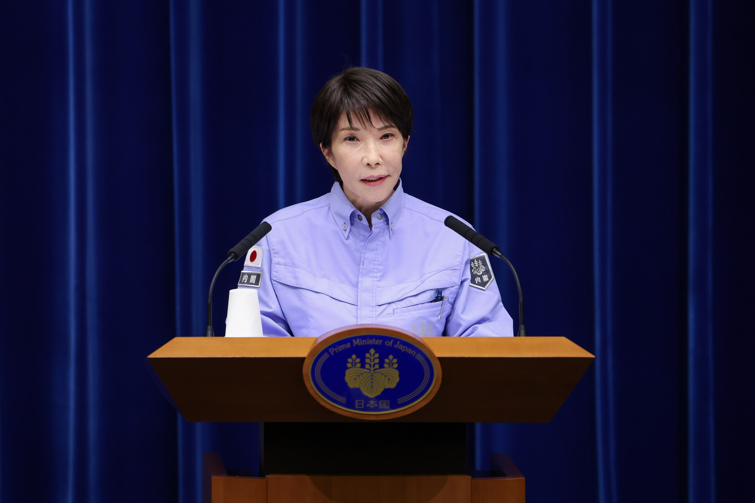 高市首相举行记者会5
